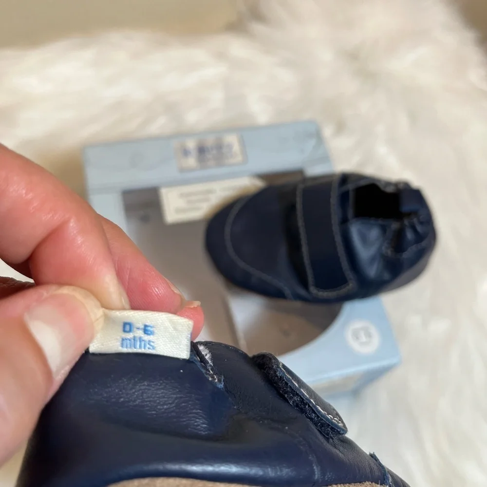 Robeez Soft Sole Navy Sports Baby Shoes